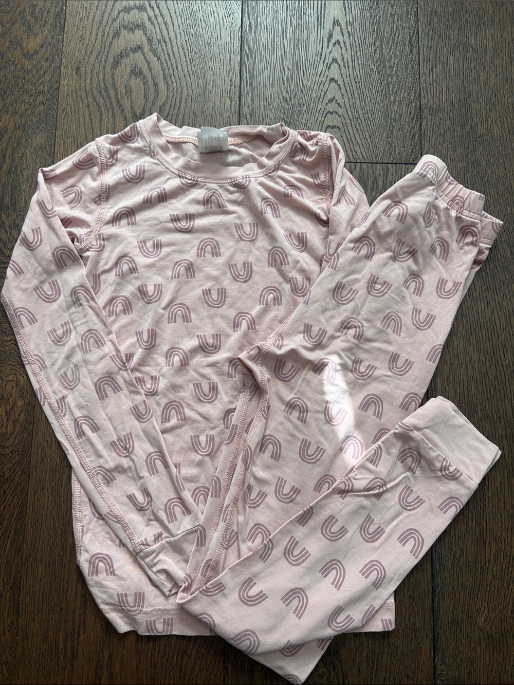 Hanna Andersson Light Pink Rainbow-Print Pajama Set